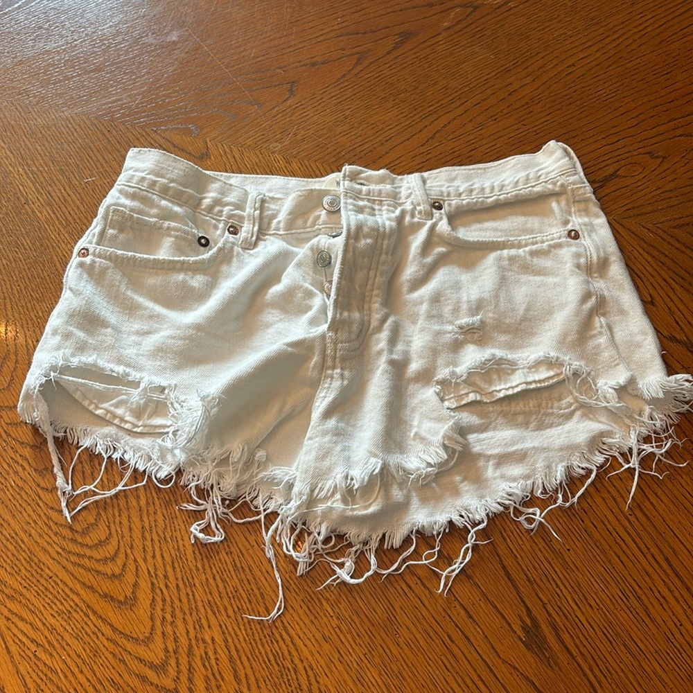 We the free white jean shorts
